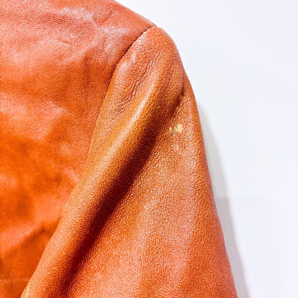 VERA PELLE Taupe leather jacket | Vintage minimalist | Small - Picture 13 of 14